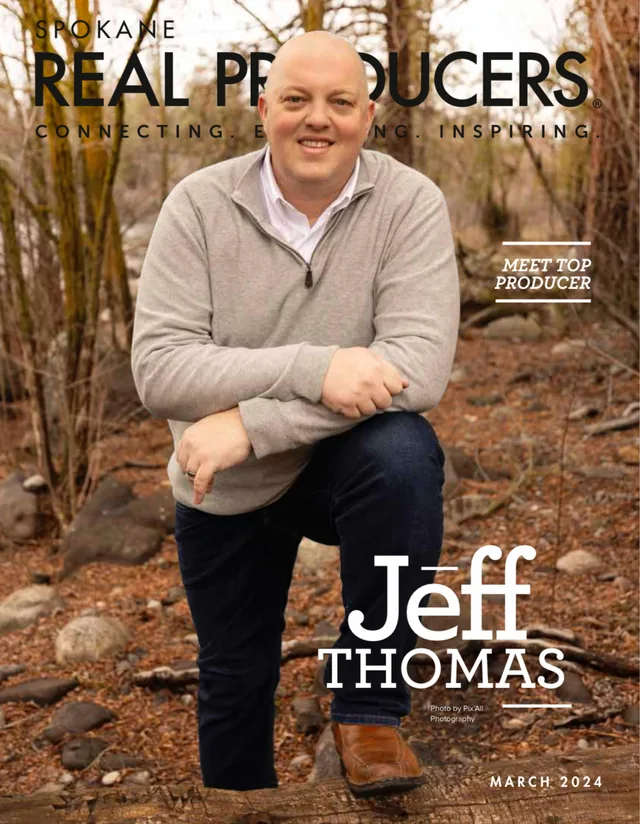 Jeff Thomas on the cover of Spokane Real Producers, March 2024